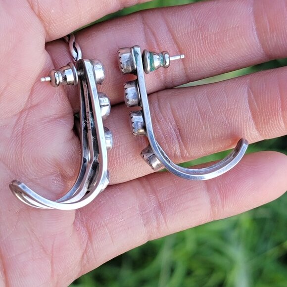 Rare signed Nathaniel Johnson Diné Navajo pink mother or pearl 925 sterling silv - Picture 13 of 17